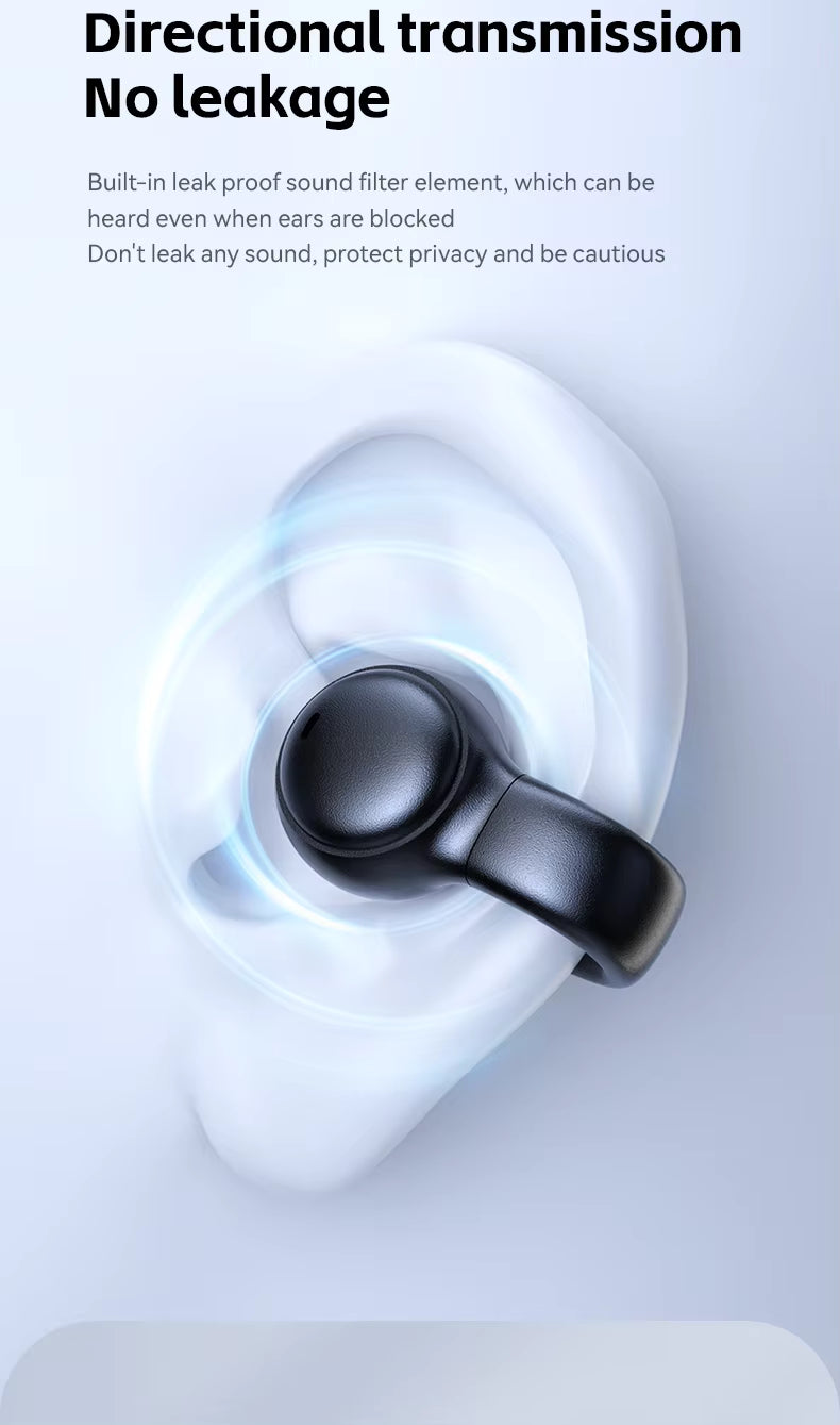 M30 Clip-On Wireless Bone Conduction Earphones Sport Ear Hook Headset with In-Ear Design