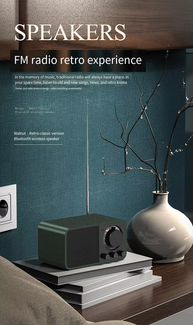 JY-66 Retro Leather Radio Small Mini Speaker Portable Outdoor Music Player Bluetooth Subwoofer Speaker for Camping