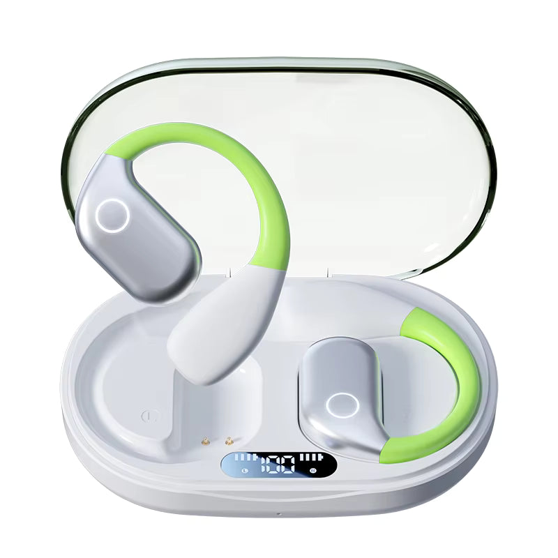 Wireless Earbuds with LED Digital Display Noise Cancelling 360° ACS Surround Sound Open-ear Format