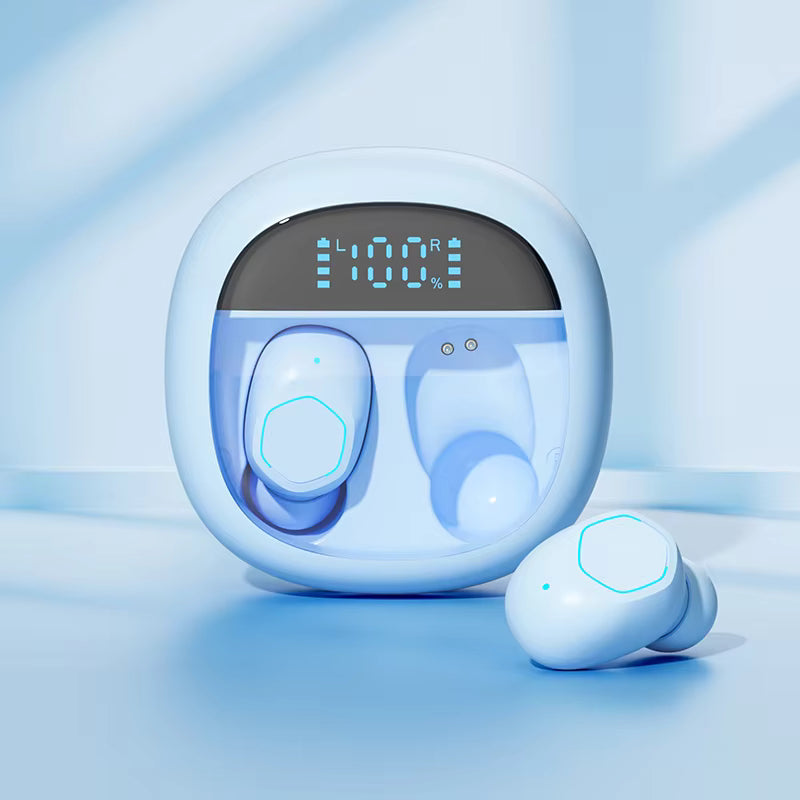 M41  Mini Compact LED Digital Screen TWS Earbuds Fast Bluetooth 5.3 Connection Smart Button Long Battery Life Noise Cancelling