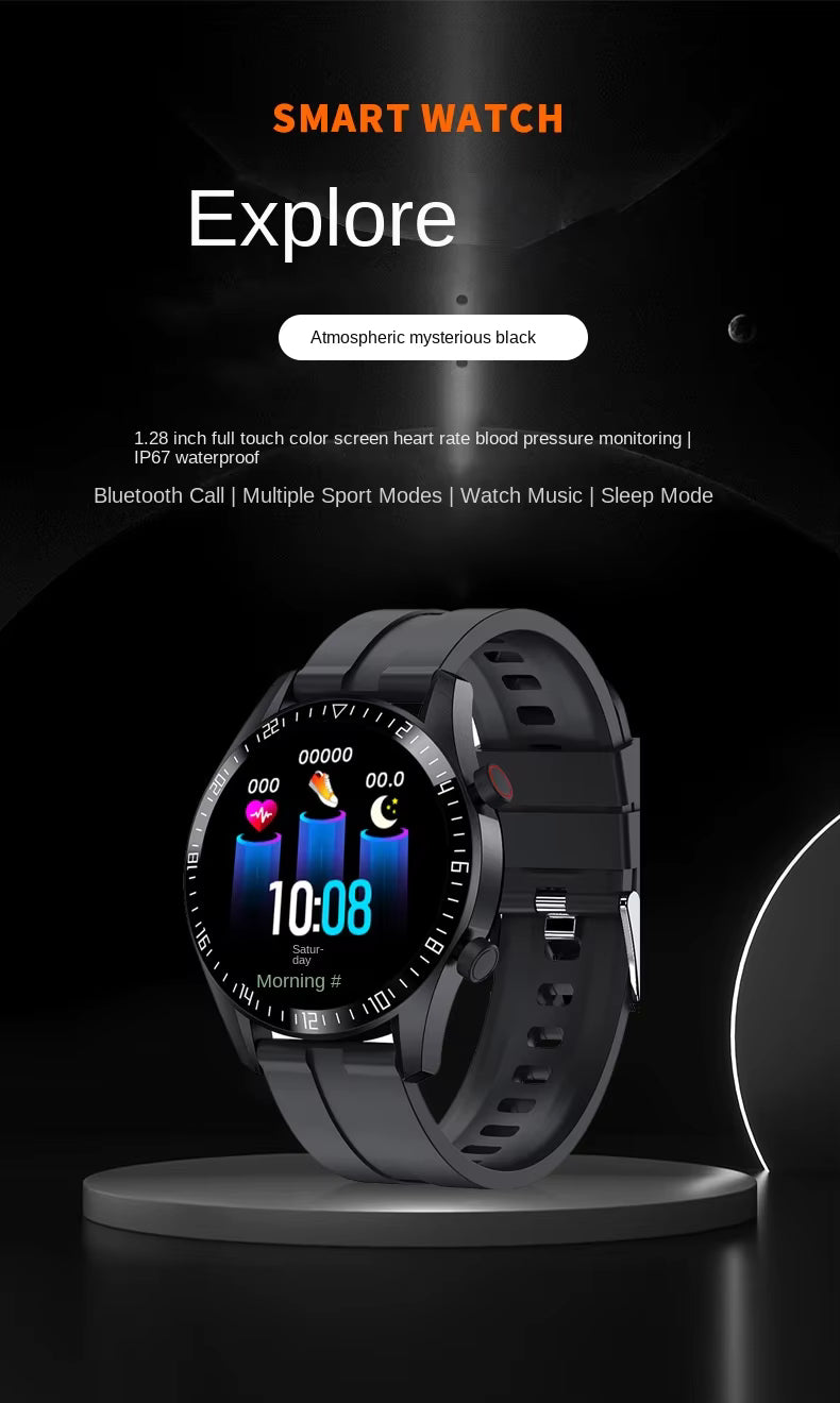 H1 Bluetooth Call Men's Watch Huaqiang North Heart Rate Blood Pressure Monitoring Multifunctional Waterproof Health Smart Watch