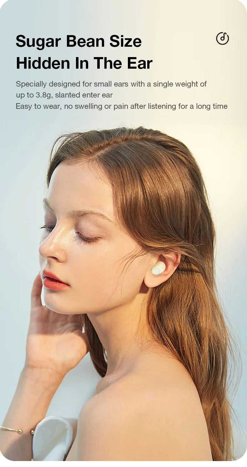 M41  Mini Compact LED Digital Screen TWS Earbuds Fast Bluetooth 5.3 Connection Smart Button Long Battery Life Noise Cancelling
