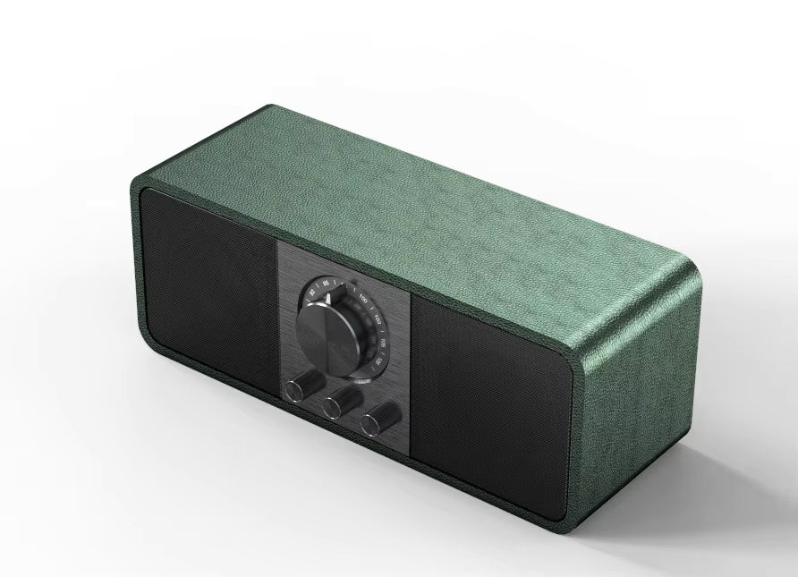 JY-66 Retro Leather Radio Small Mini Speaker Portable Outdoor Music Player Bluetooth Subwoofer Speaker for Camping