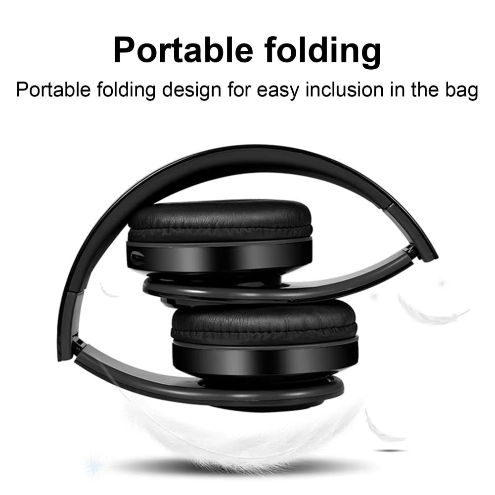 B39 Portable Wireless Headphones with HD Microphone & LED Lights Foldable Gaming Headset with TF Card Music Support for Sports