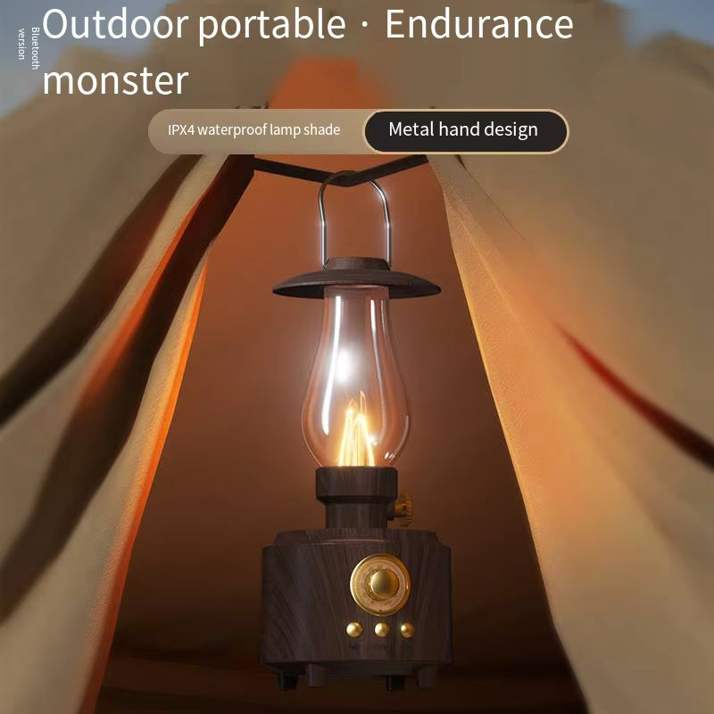Classic Vintage Kerosene Retro New bluetooth Speaker Lamp Sound Music Waterproof Wireless Speakers Audio Player for Room/outdoor