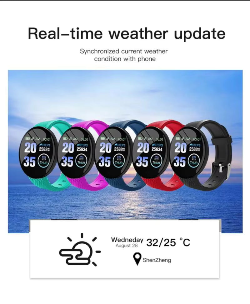 D18s Smart Watch Men Women With Blood Pressure Heart Rate Monitor Smartwatch Sport Tracker Pedometer