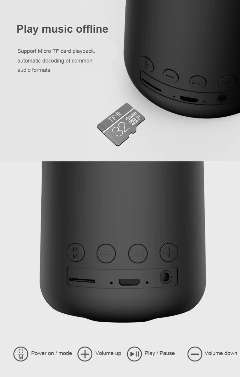 Fashion Colorful Subwoofer Outdoor Waterproof Dustproof Mini Portable BT5.0 Speaker with TF Card & Stereo Hifi Macaron