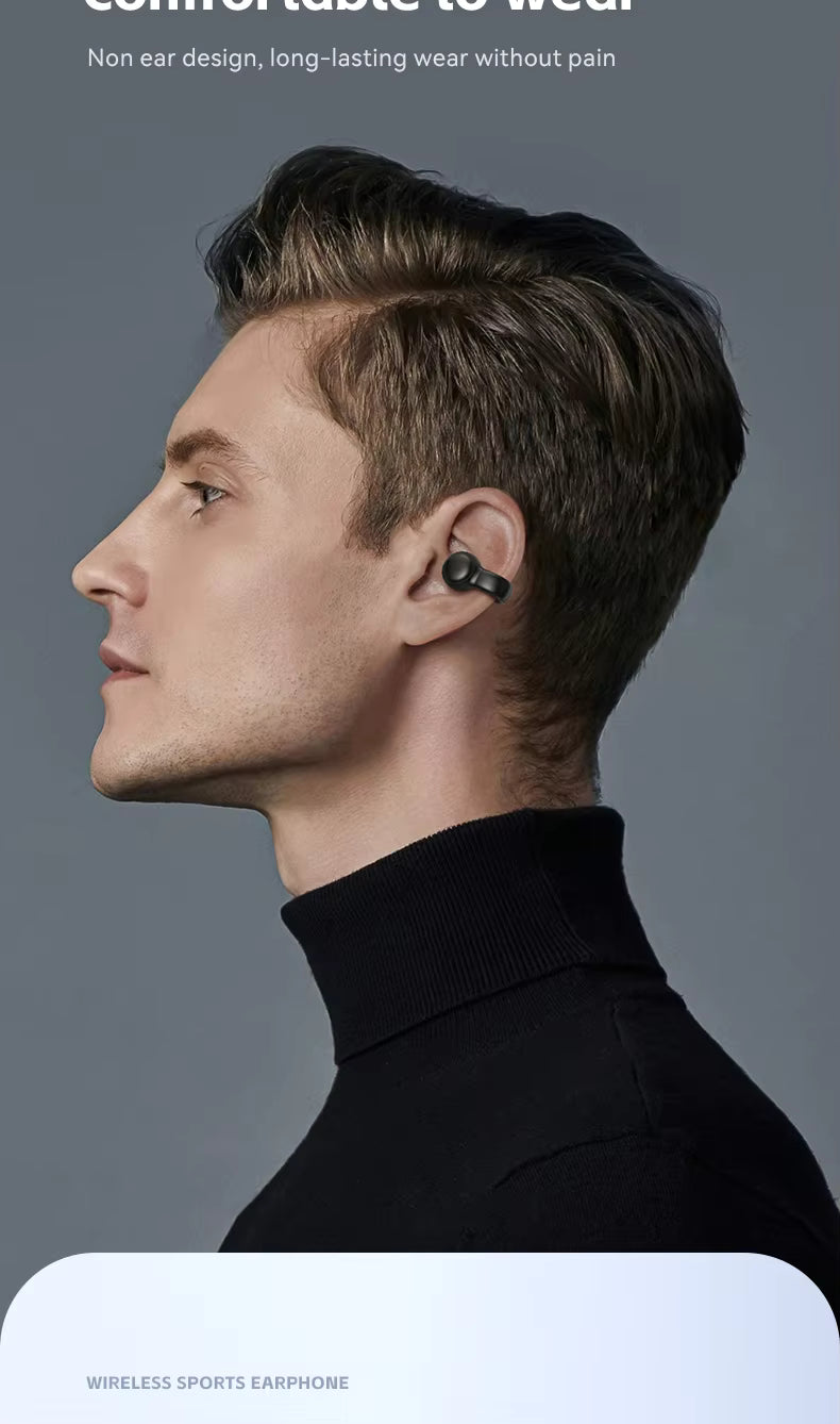 M30 Clip-On Wireless Bone Conduction Earphones Sport Ear Hook Headset with In-Ear Design