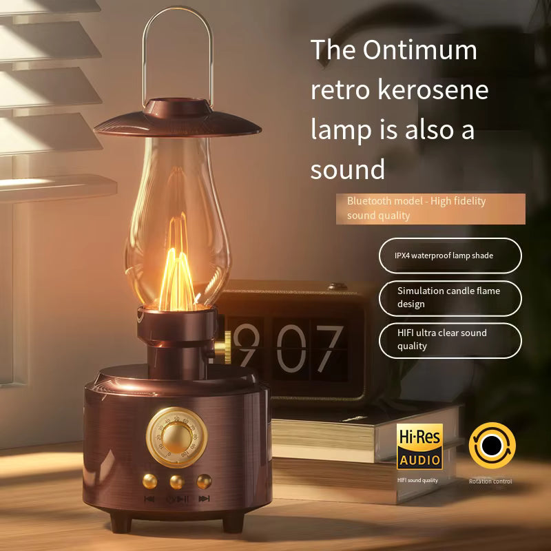 Classic Vintage Kerosene Retro New bluetooth Speaker Lamp Sound Music Waterproof Wireless Speakers Audio Player for Room/outdoor