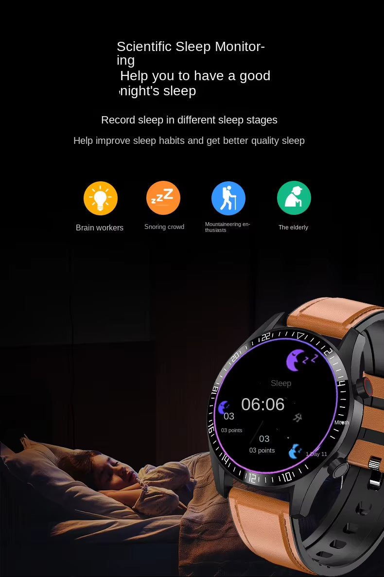 H1 Bluetooth Call Men's Watch Huaqiang North Heart Rate Blood Pressure Monitoring Multifunctional Waterproof Health Smart Watch