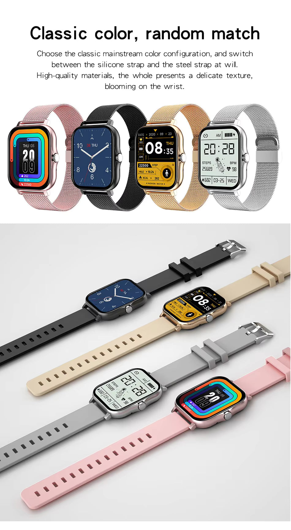 Smart Watch for Women Men Blood Pressure Monitor Y68 Smart Watch Multi-Sport Mode Answer Call