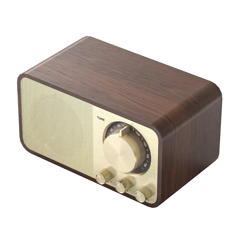 JY-66 Retro Leather Radio Small Mini Speaker Portable Outdoor Music Player Bluetooth Subwoofer Speaker for Camping