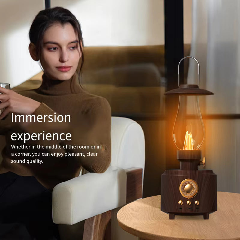 Classic Vintage Kerosene Retro New bluetooth Speaker Lamp Sound Music Waterproof Wireless Speakers Audio Player for Room/outdoor