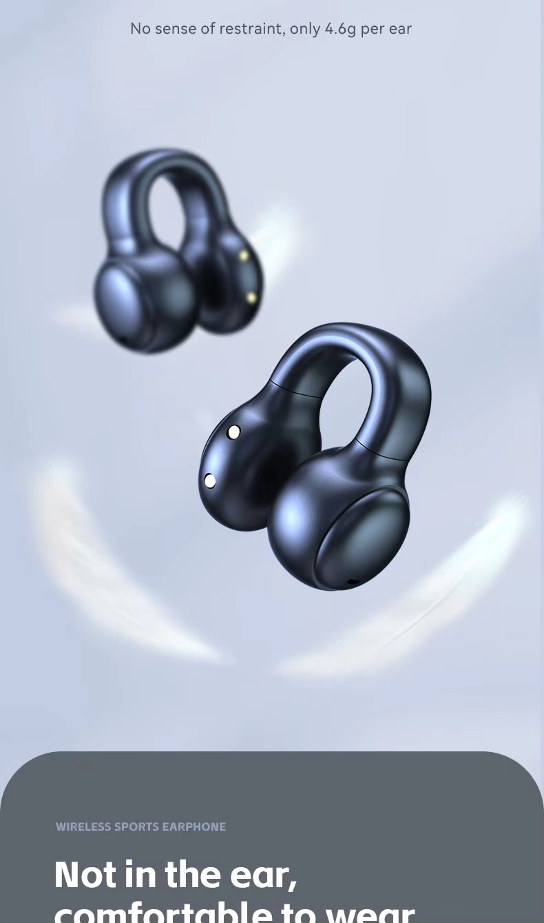 M30 Clip-On Wireless Bone Conduction Earphones Sport Ear Hook Headset with In-Ear Design