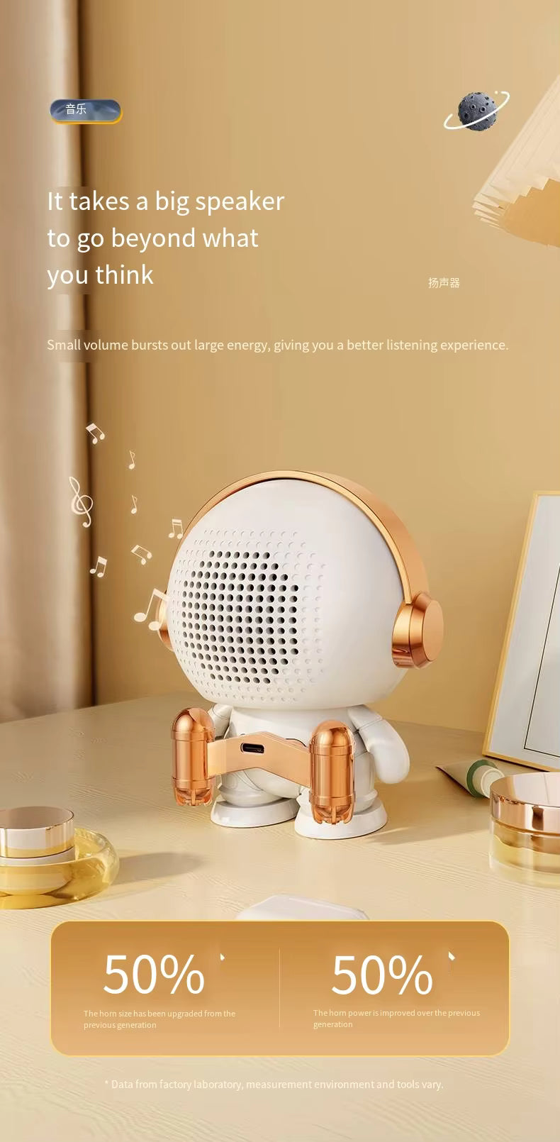 Robot Portable Bluetooth Speaker TF Card Wireless Speaker with LED Light