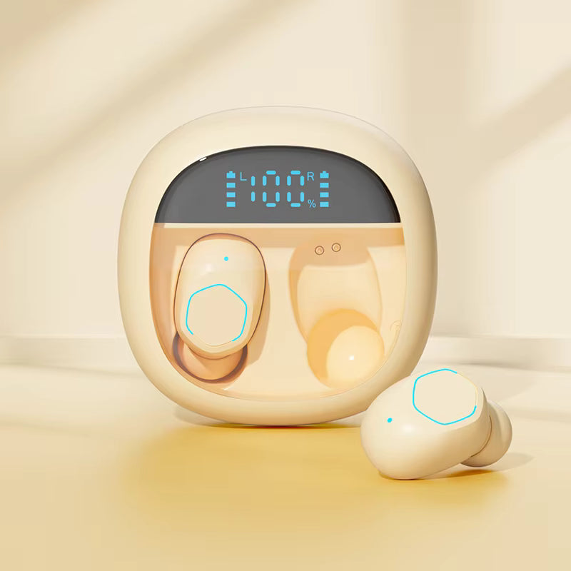 M41  Mini Compact LED Digital Screen TWS Earbuds Fast Bluetooth 5.3 Connection Smart Button Long Battery Life Noise Cancelling