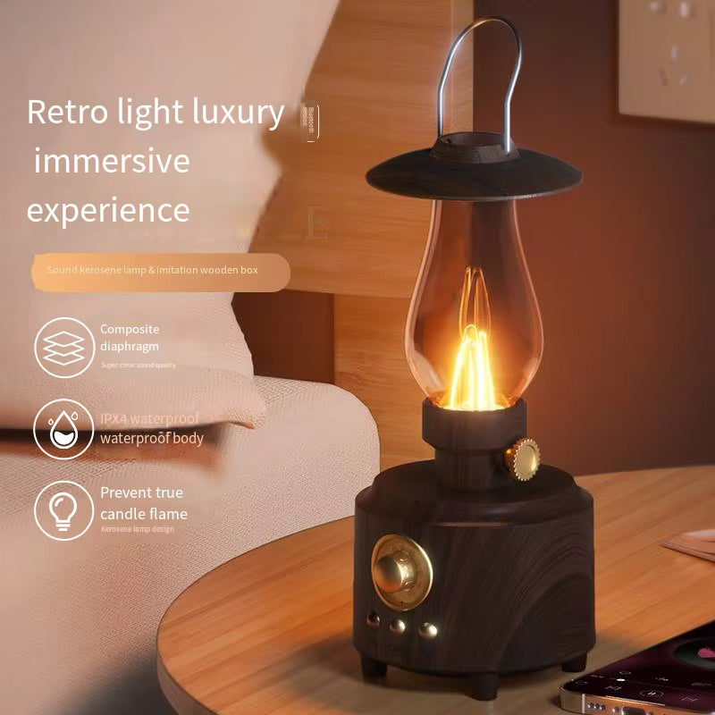 Classic Vintage Kerosene Retro New bluetooth Speaker Lamp Sound Music Waterproof Wireless Speakers Audio Player for Room/outdoor