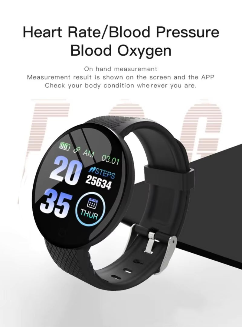 D18s Smart Watch Men Women With Blood Pressure Heart Rate Monitor Smartwatch Sport Tracker Pedometer