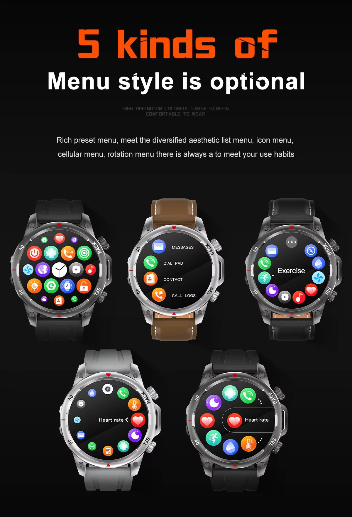 DK68 Smart Watch Men Women LED Strong Light IP67 Waterproof NFC Heart Rate