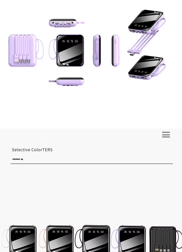 MD-KJ-C43 Consumer electronics best gifts power bank hot selling powerbank 10000mah power banks with buit-in cables for all phones