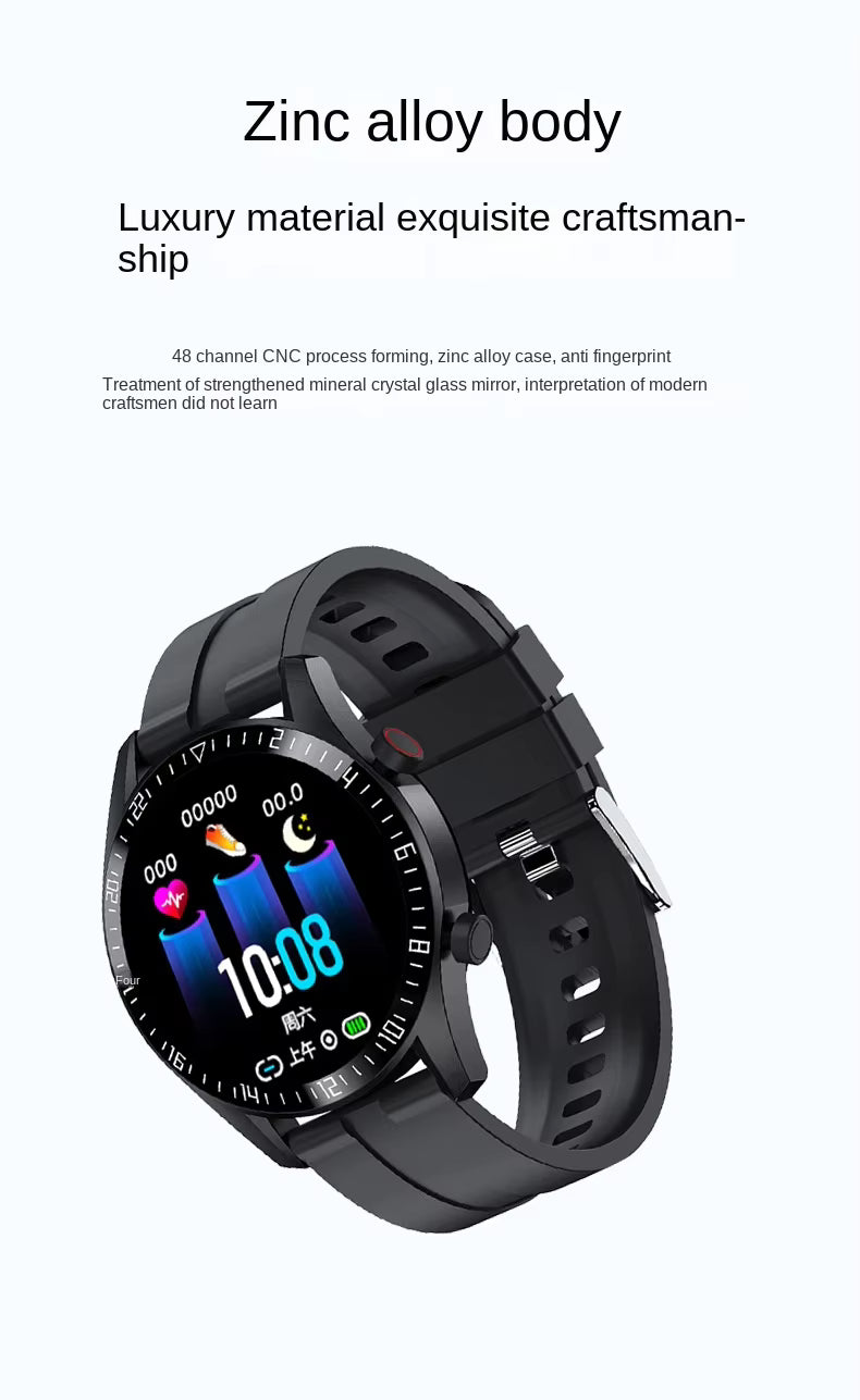 H1 Bluetooth Call Men's Watch Huaqiang North Heart Rate Blood Pressure Monitoring Multifunctional Waterproof Health Smart Watch