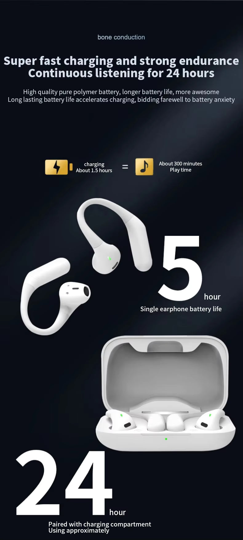 Air6 Intelligent AI Translation Headset Business Conference Multi-language Travel Real-time Simultaneous Wireless Earphones