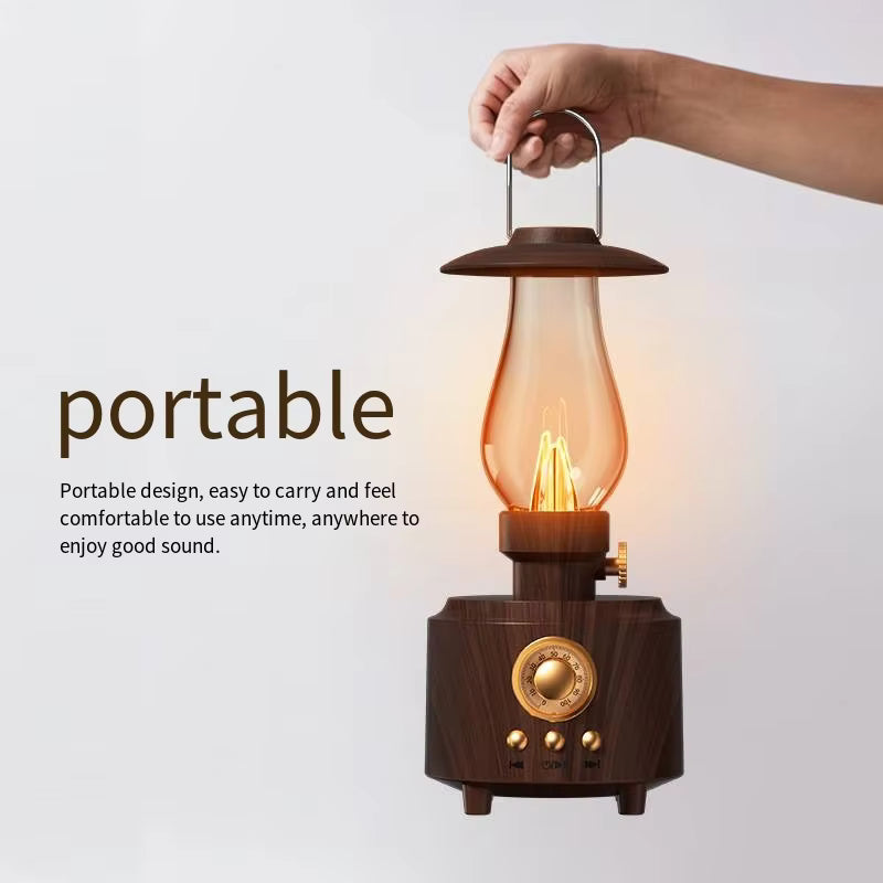 Classic Vintage Kerosene Retro New bluetooth Speaker Lamp Sound Music Waterproof Wireless Speakers Audio Player for Room/outdoor