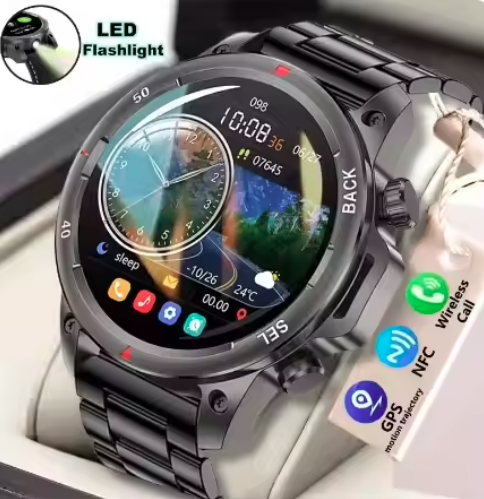 DK68 Smart Watch Men Women LED Strong Light IP67 Waterproof NFC Heart Rate